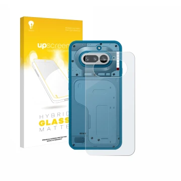 Front side of a product packaging with the brand logo upscreen. Next to it is the device Nothing Phone (4a) (Back) shown with 