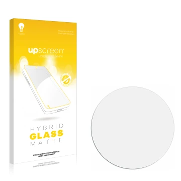 Front side of a product packaging with the brand logo upscreen. Next to it is the corresponding screen protector.
