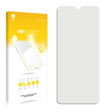 Front side of a product packaging with the brand logo upscreen. Next to it is the corresponding screen protector.
