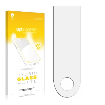 Front side of a product packaging with the brand logo upscreen. Next to it is the corresponding screen protector.