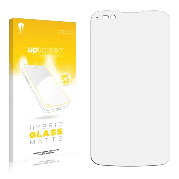Front side of a product packaging with the brand logo upscreen. Next to it is the corresponding screen protector.