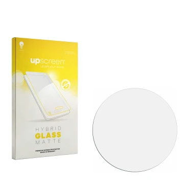 Front side of a product packaging with the brand logo upscreen. Next to it is the corresponding screen protector.