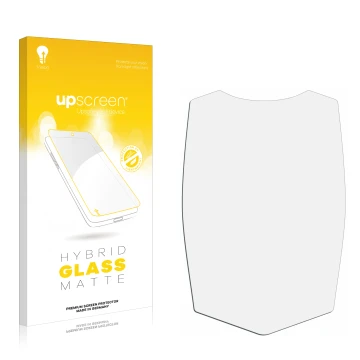 Front side of a product packaging with the brand logo upscreen. Next to it is the corresponding screen protector.
