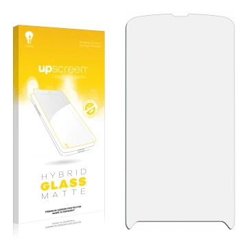 Front side of a product packaging with the brand logo upscreen. Next to it is the corresponding screen protector.