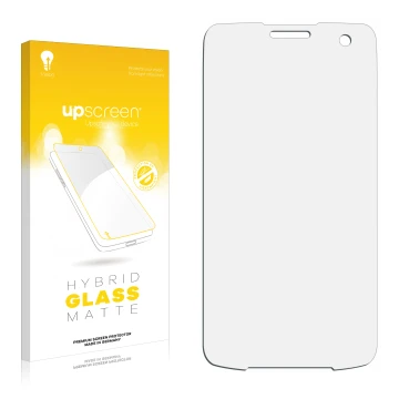 Front side of a product packaging with the brand logo upscreen. Next to it is the corresponding screen protector.