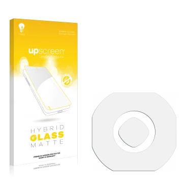 Front side of a product packaging with the brand logo upscreen. Next to it is the corresponding screen protector.