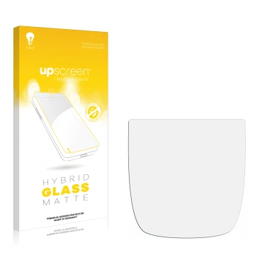 Front side of a product packaging with the brand logo upscreen. Next to it is the corresponding screen protector.