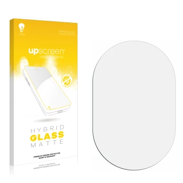 Front side of a product packaging with the brand logo upscreen. Next to it is the corresponding screen protector.