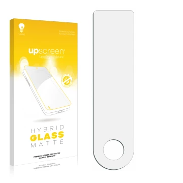 Front side of a product packaging with the brand logo upscreen. Next to it is the corresponding screen protector.