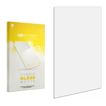 Front side of a product packaging with the brand logo upscreen. Next to it is the corresponding screen protector.