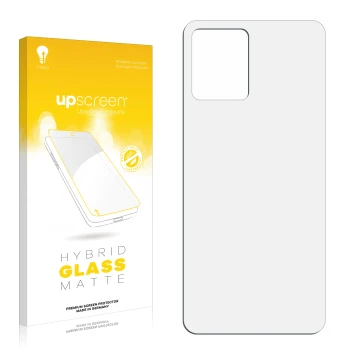 Front side of a product packaging with the brand logo upscreen. Next to it is the corresponding screen protector.