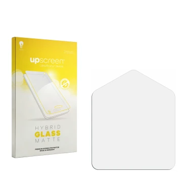 Front side of a product packaging with the brand logo upscreen. Next to it is the corresponding screen protector.