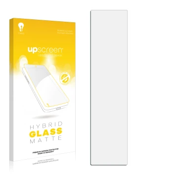 Front side of a product packaging with the brand logo upscreen. Next to it is the corresponding screen protector.