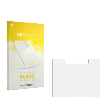 Front side of a product packaging with the brand logo upscreen. Next to it is the corresponding screen protector.