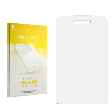 Front side of a product packaging with the brand logo upscreen. Next to it is the corresponding screen protector.