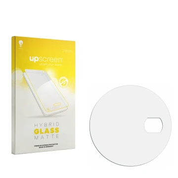 Front side of a product packaging with the brand logo upscreen. Next to it is the corresponding screen protector.