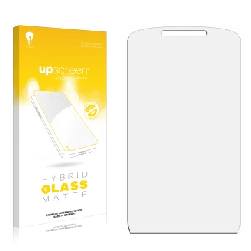Front side of a product packaging with the brand logo upscreen. Next to it is the corresponding screen protector.