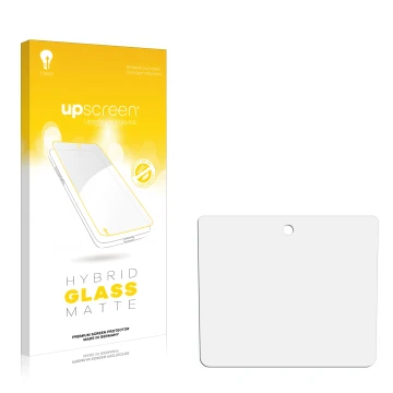 Front side of a product packaging with the brand logo upscreen. Next to it is the corresponding screen protector.