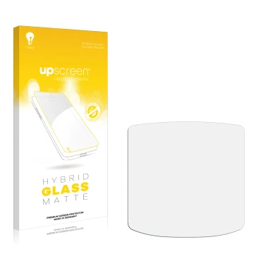 Front side of a product packaging with the brand logo upscreen. Next to it is the corresponding screen protector.