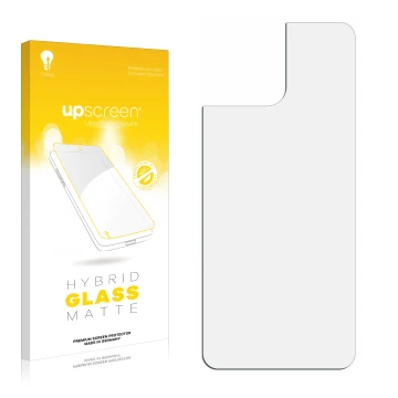 Front side of a product packaging with the brand logo upscreen. Next to it is the corresponding screen protector.