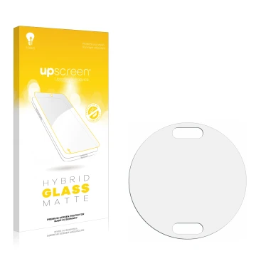 Front side of a product packaging with the brand logo upscreen. Next to it is the corresponding screen protector.