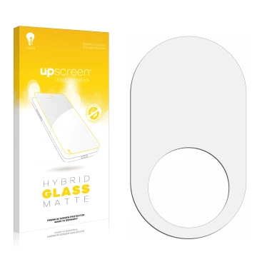 Front side of a product packaging with the brand logo upscreen. Next to it is the corresponding screen protector.