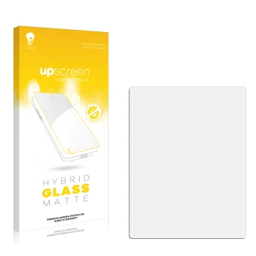 Front side of a product packaging with the brand logo upscreen. Next to it is the corresponding screen protector.