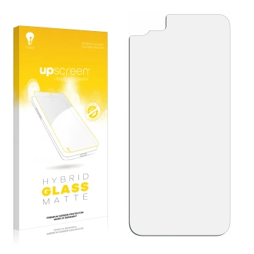Front side of a product packaging with the brand logo upscreen. Next to it is the corresponding screen protector.