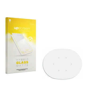 Front side of a product packaging with the brand logo upscreen. Next to it is the corresponding screen protector.