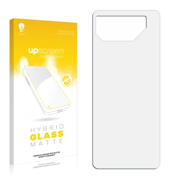 Front side of a product packaging with the brand logo upscreen. Next to it is the corresponding screen protector.