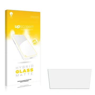 Front side of a product packaging with the brand logo upscreen. Next to it is the corresponding screen protector.