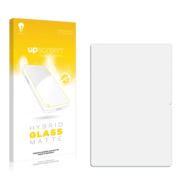 Front side of a product packaging with the brand logo upscreen. Next to it is the corresponding screen protector.