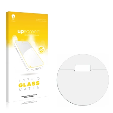 Front side of a product packaging with the brand logo upscreen. Next to it is the corresponding screen protector.