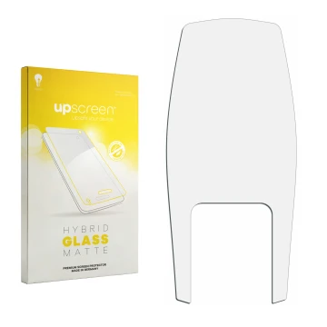 Front side of a product packaging with the brand logo upscreen. Next to it is the corresponding screen protector.