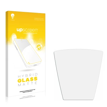 Front side of a product packaging with the brand logo upscreen. Next to it is the corresponding screen protector.
