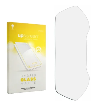 Front side of a product packaging with the brand logo upscreen. Next to it is the corresponding screen protector.