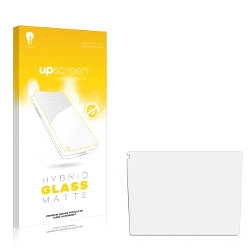 Front side of a product packaging with the brand logo upscreen. Next to it is the corresponding screen protector.