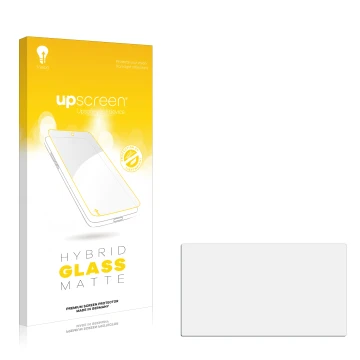 Front side of a product packaging with the brand logo upscreen. Next to it is the corresponding screen protector.