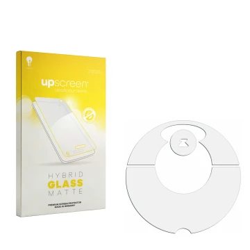 Front side of a product packaging with the brand logo upscreen. Next to it is the corresponding screen protector.