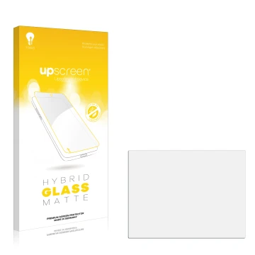 Front side of a product packaging with the brand logo upscreen. Next to it is the corresponding screen protector.