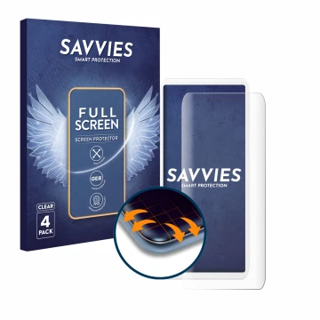 Front side of a product packaging with the brand logo Savvies. Next to it is the device SumUp Air shown with the corresponding