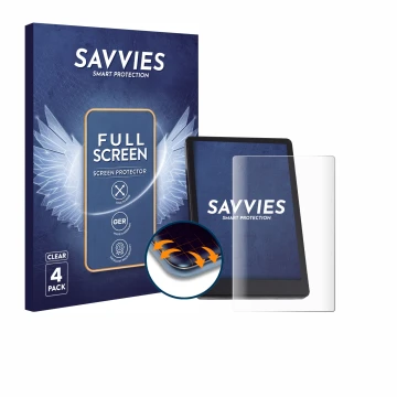 Front side of a product packaging with the brand logo Savvies. Next to it is the device BMZ DS103 shown with the corresponding