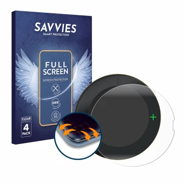 Front side of a product packaging with the brand logo Savvies. Next to it is the device Beeline Velo 2 shown with the correspo