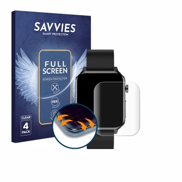 Front side of a product packaging with the brand logo Savvies. Next to it is the device Kardena CARE Plus shown with the corre