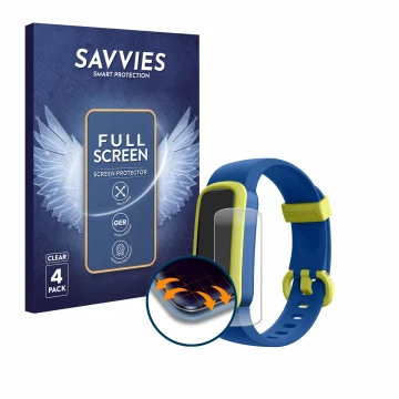 Front side of a product packaging with the brand logo Savvies. Next to it is the device Biggerfive Vigor ‎BF160 shown with the