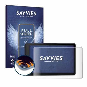 Front side of a product packaging with the brand logo Savvies. Next to it is the device Garmin zumo XT2 shown with the corresp