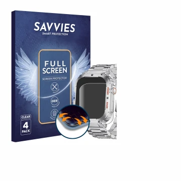Front side of a product packaging with the brand logo Savvies. Next to it is the device LIGE K-57 1.96