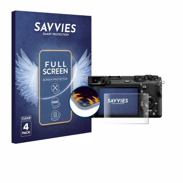 Front side of a product packaging with the brand logo Savvies. Next to it is the device Sony Alpha 6700 shown with the corresp