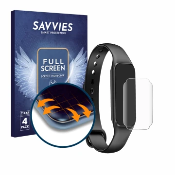 Front side of a product packaging with the brand logo Savvies. Next to it is the device Blackview BV-R1 shown with the corresp