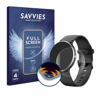 Front side of a product packaging with the brand logo Savvies. Next to it is the device DIGEEHOT H39r shown with the correspon